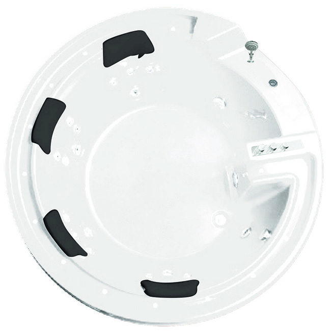 Ванна гидромассажная встраиваемая Gemy G9090 B 190х190х90 (белый), слив-перелив
