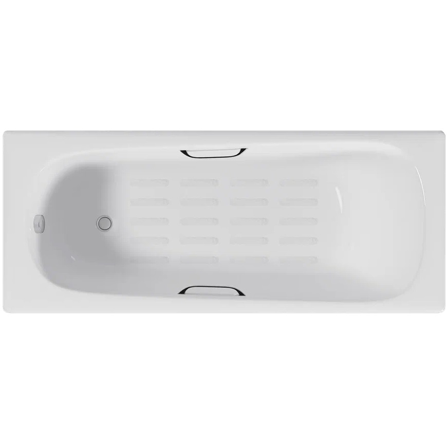 Ванна чугунная Delice Continental DLR230612R-AS 150х70 (белый), встраиваемая с антискользящим покрытием и отверстиями под ручки
