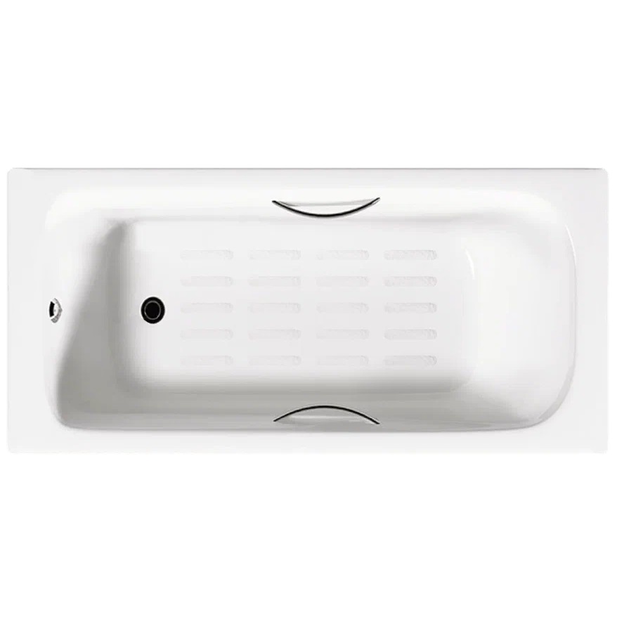 Ванна чугунная Delice Fort DLR230622R-AS 200х85 (белый), встраиваемая с антискользящим покрытием и отверстиями под ручки