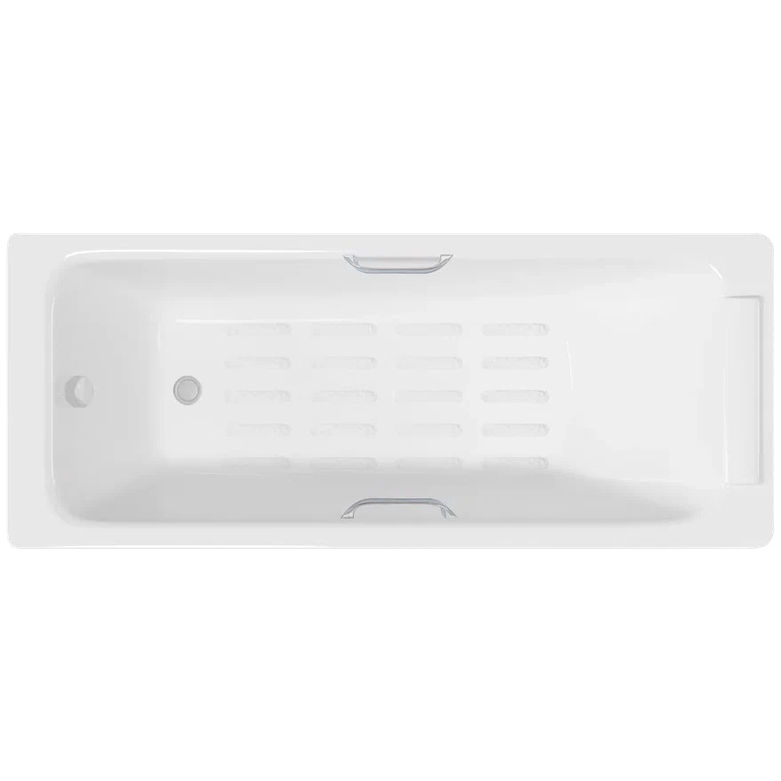 Ванна чугунная Delice Palomba DLR230620R-AS 170х70 (белый), встраиваемая с антискользящим покрытием и отверстиями под ручки