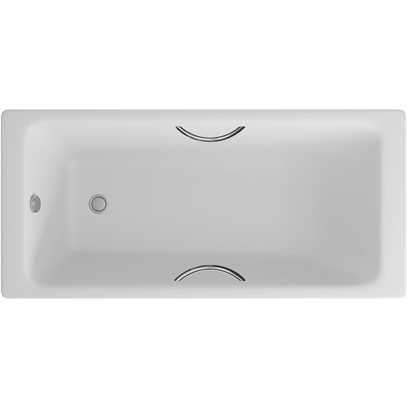Ванна чугунная Delice Parallel DLR220503R 150х70 (белый), встраиваемая с ручками