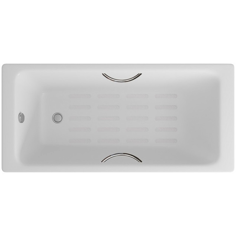 Ванна чугунная Delice Parallel DLR220503R-AS 150х70 (белый), встраиваемая с антискользящим покрытием и ручками
