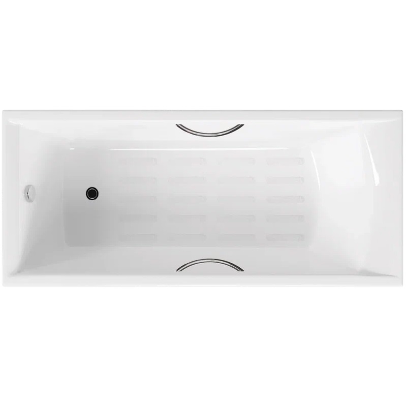 Ванна чугунная Delice Prestige DLR230601R-AS 180х75 (белый), встраиваемая с антискользящим покрытием и отверстиями под ручки