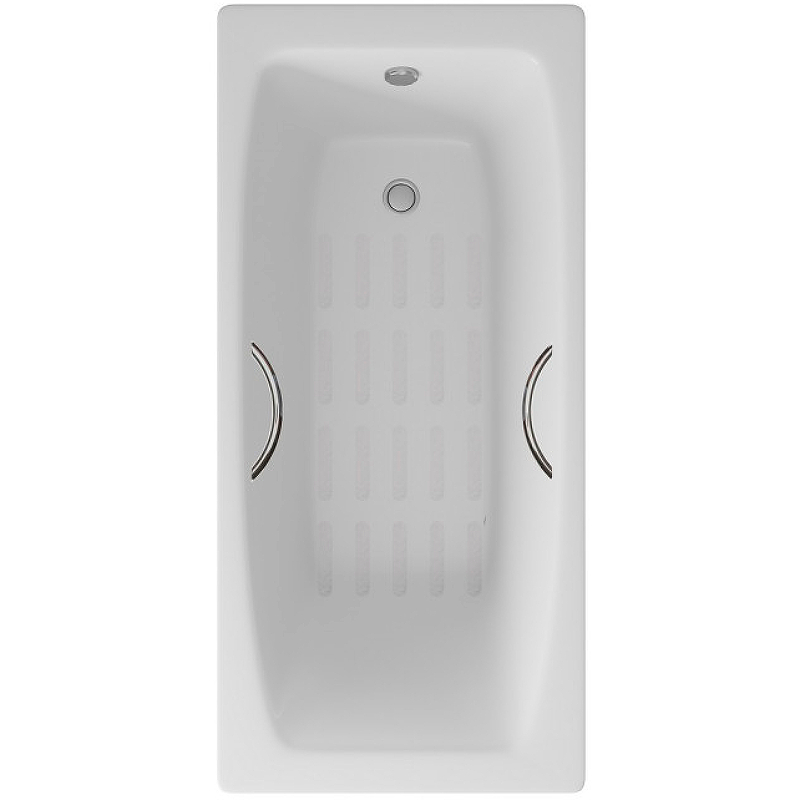 Ванна чугунная Delice Repos DLR220508R-AS 170х70 (белый), встраиваемая с антискользящим покрытием и ручками