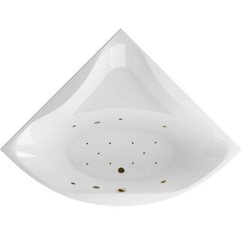 Ванна гидромассажная акриловая Excellent Glamour RELAX WAEX.GLA15.RELAX.BR 150x150 (белый глянцевый, бронза), каркас, слив-перелив