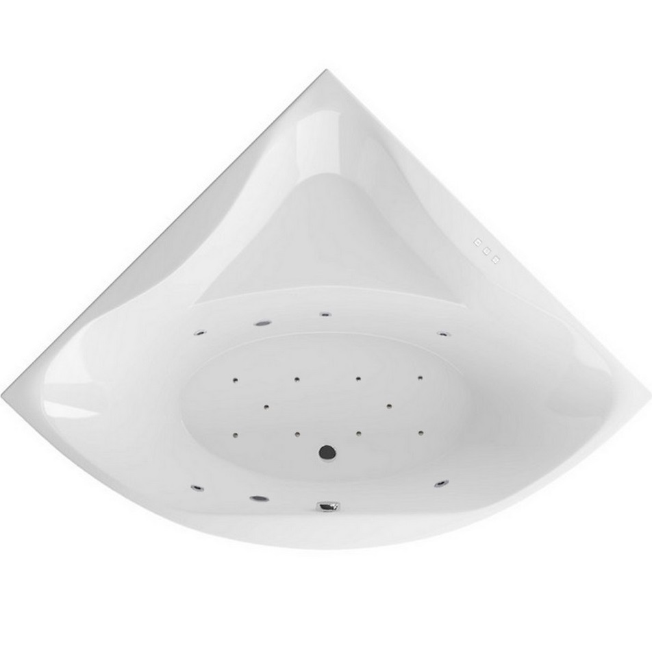 Ванна гидромассажная акриловая Excellent Glamour RELAX WAEX.GLA15.RELAX.CR 150x150 (белый глянцевый, хром), каркас, слив-перелив