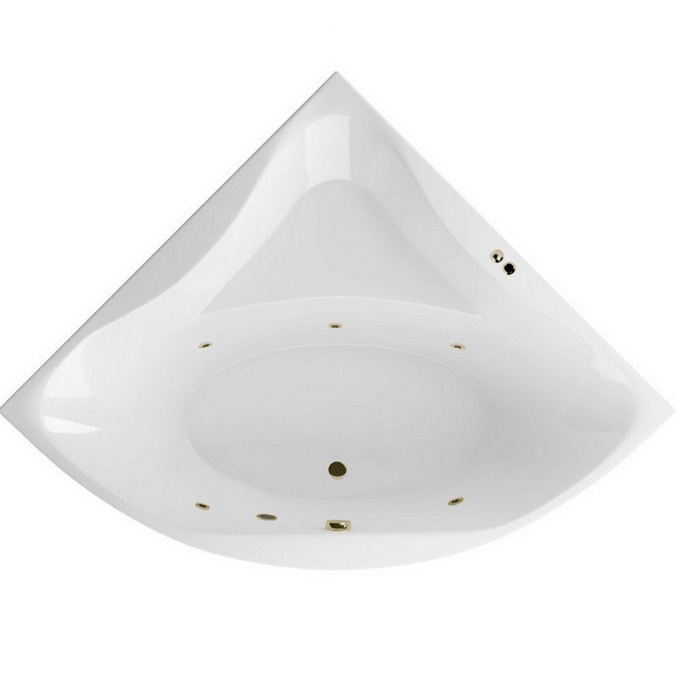 Ванна гидромассажная акриловая Excellent Glamour SOFT WAEX.GLA15.SOFT.BR 150x150 (белый глянцевый, бронза), каркас, слив-перелив