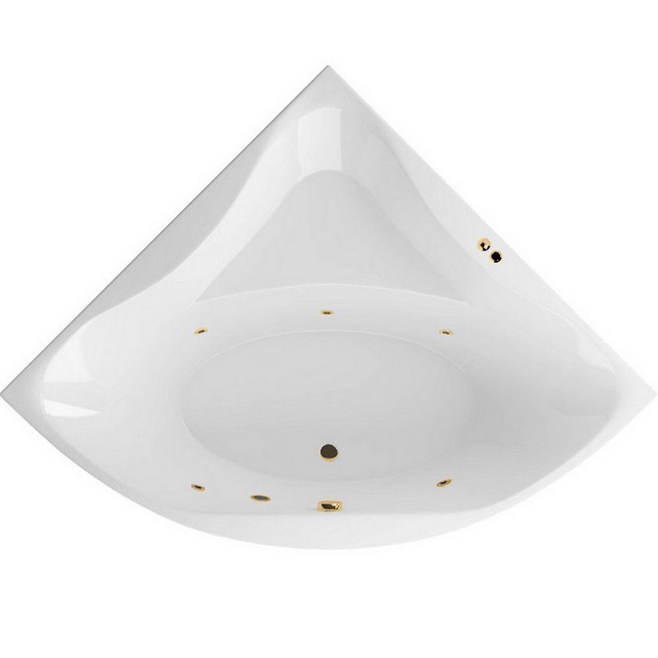 Ванна гидромассажная акриловая Excellent Glamour SOFT WAEX.GLA15.SOFT.GL 150x150 (белый глянцевый, золотой), каркас, слив-перелив