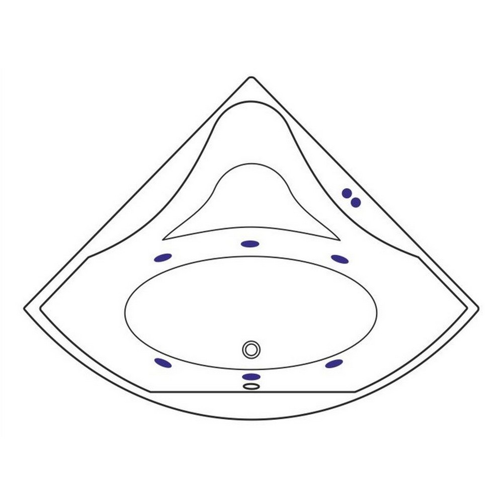 Ванна гидромассажная акриловая Excellent Glamour SOFT WAEX.GLA15.SOFT.WH 150x150 (белый глянцевый), каркас, слив-перелив