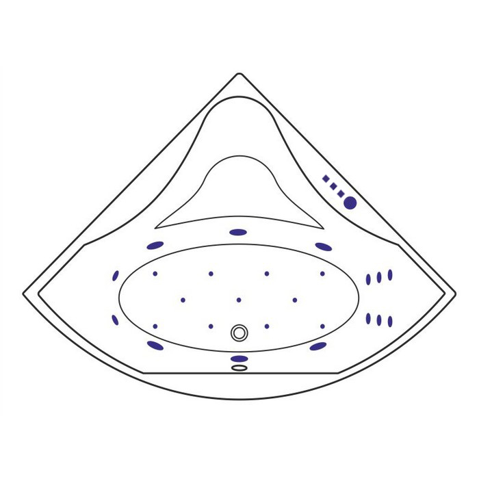 Ванна гидромассажная акриловая Excellent Glamour ULTRA WAEX.GLA15.ULTRA.WH 150x150 (белый глянцевый), каркас, слив-перелив