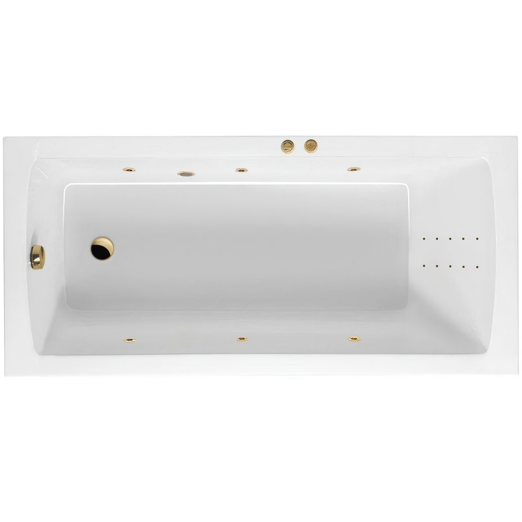 Ванна гидромассажная Excellent Aquaria Line Nano WAEX.AQU14.LINENANO.GL 140x70 (золото), на каркасе, со сливом-переливом