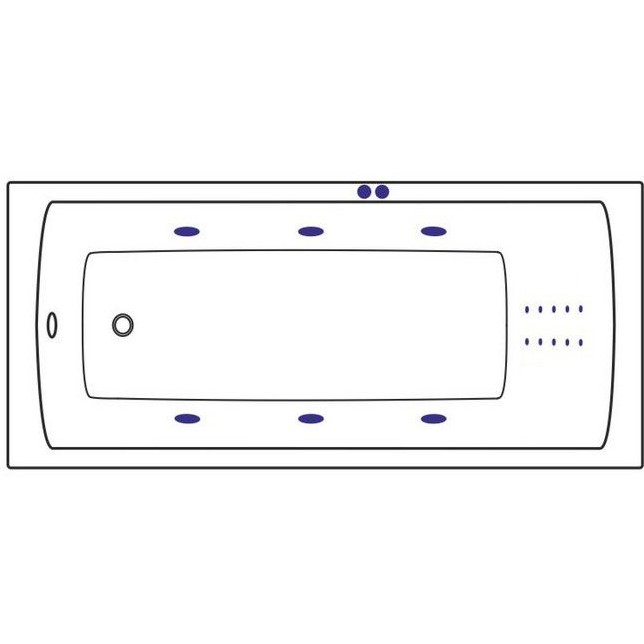 Ванна гидромассажная Excellent Aquaria Line Nano WAEX.AQU15.LINENANO.CR 150x70 (хром), на каркасе, со сливом-переливом