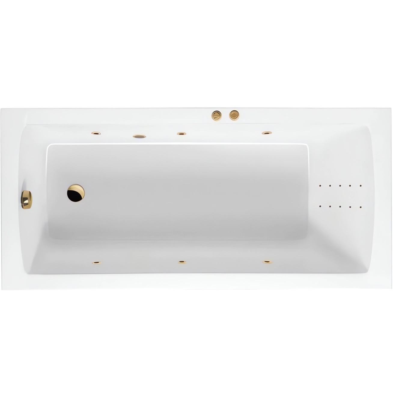 Ванна гидромассажная Excellent Aquaria Line Nano WAEX.AQU16.LINENANO.GL 160x70 (золото), на каркасе, со сливом-переливом