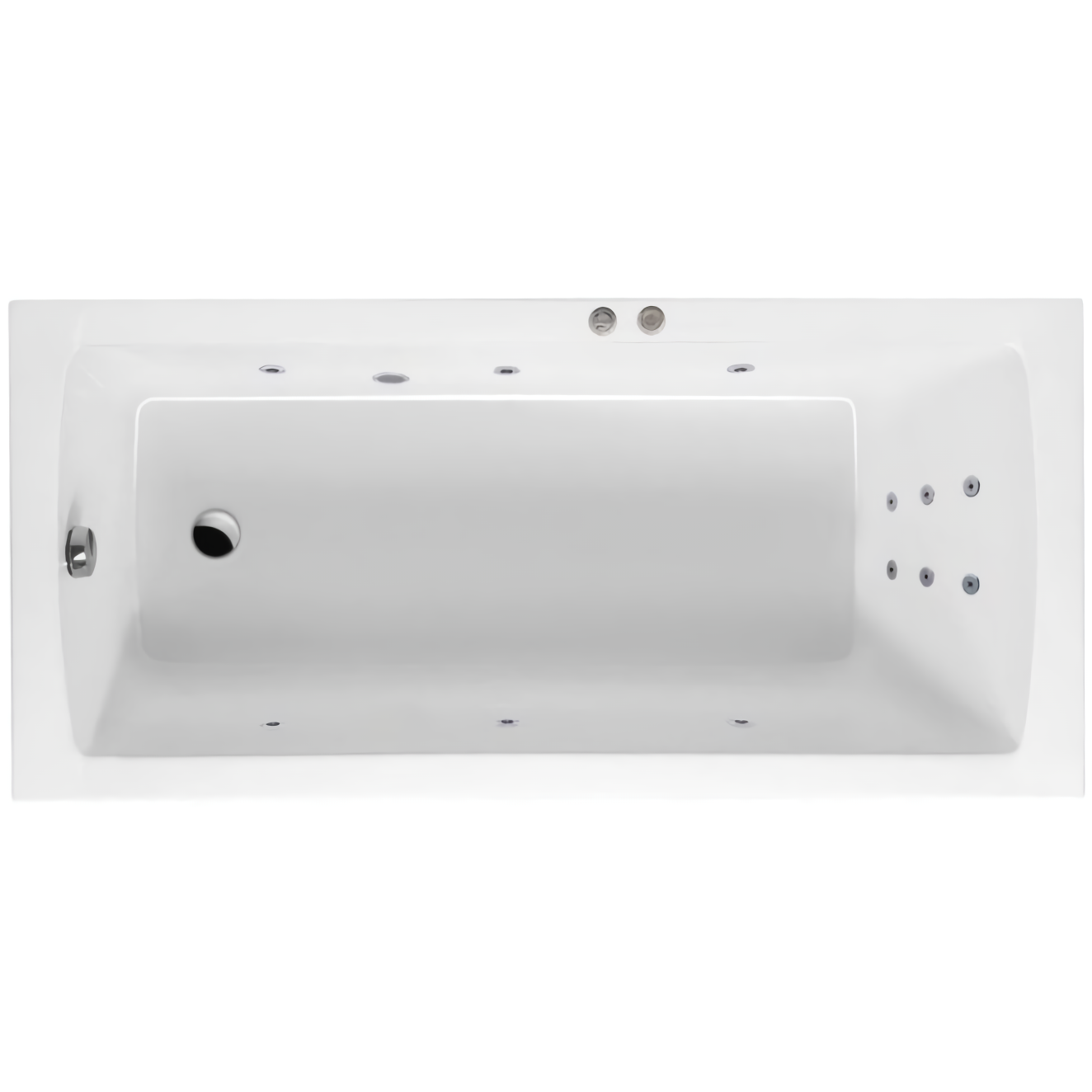 Ванна гидромассажная Excellent Aquaria Line WAEX.AQU17.LINE.CR 170x75 (хром), на каркасе, со сливом-переливом