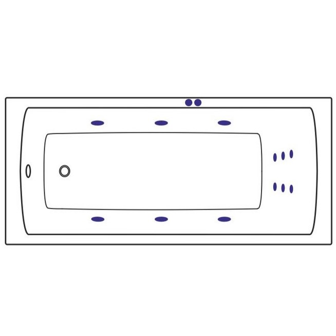 Ванна гидромассажная Excellent Aquaria Line WAEX.AQU17.LINE.WH 170x75 (белый), на каркасе, со сливом-переливом