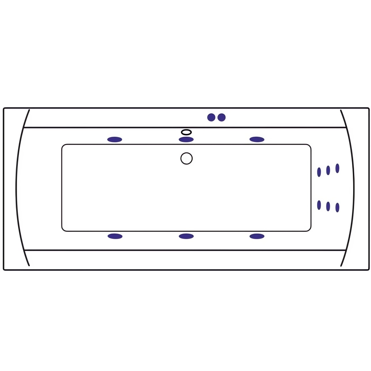 Ванна гидромассажная Excellent Aquaria Lux Line WAEX.AQU18.LINE.WH 180x80 (белый), на каркасе, со сливом-переливом