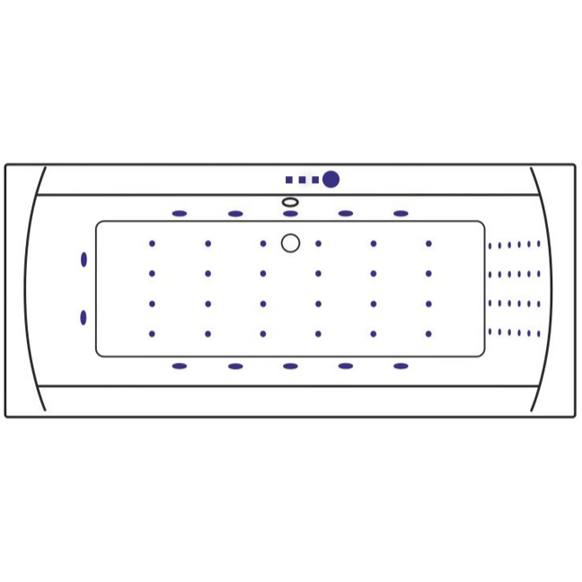 Ванна гидромассажная Excellent Aquaria Lux Nano WAEX.AQU18.NANO.GL 180x80 (золото), на каркасе, со сливом-переливом