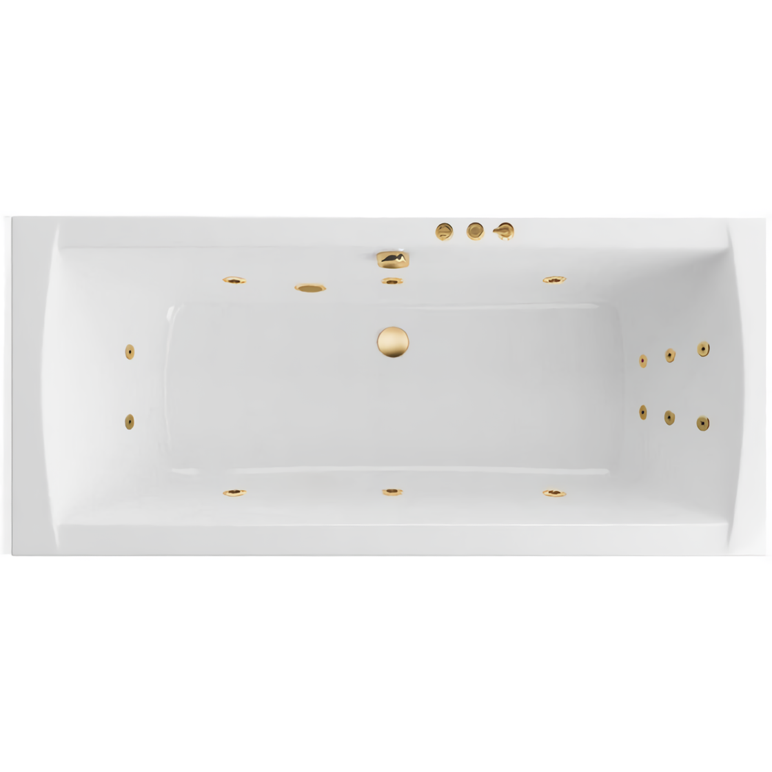 Ванна гидромассажная Excellent Aquaria Lux Smart WAEX.AQU18.SMART.GL 180x80 (золото), на каркасе, со сливом-переливом