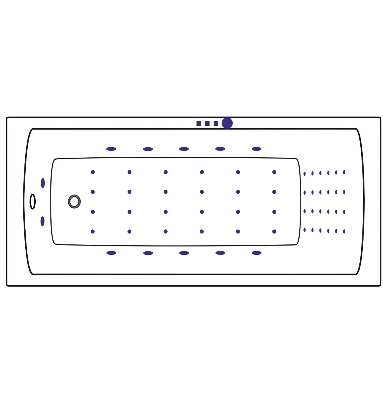 Ванна гидромассажная Excellent Aquaria Nano WAEX.AQU17.NANO.CR 170x75 (хром), на каркасе, со сливом-переливом