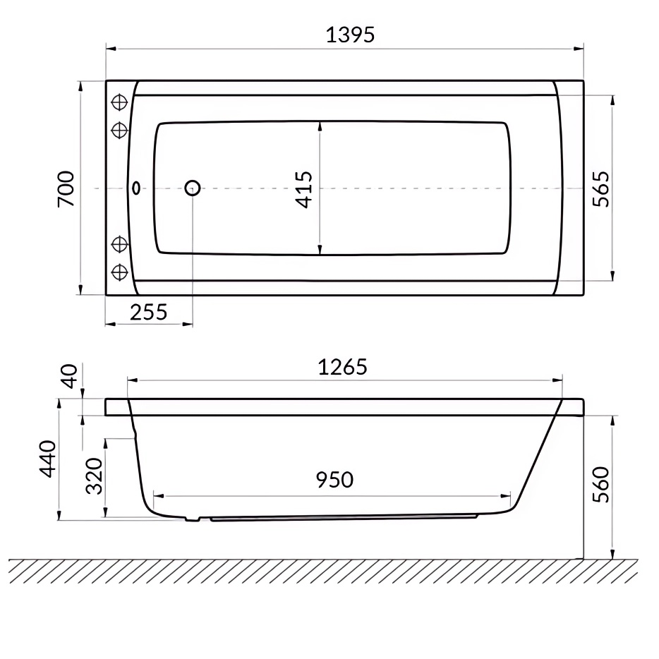 Ванна гидромассажная Excellent Aquaria Relax WAEX.AQU14.RELAX.WH 140x70 (белый), на каркасе, со сливом-переливом