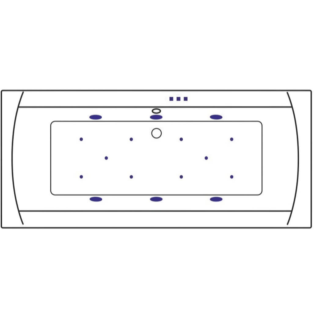 Ванна гидромассажная Excellent Aquaria Lux Slim Relax WAEX.AQU18S.RELAX.CR 180x80 (хром), на каркасе, со сливом-переливом