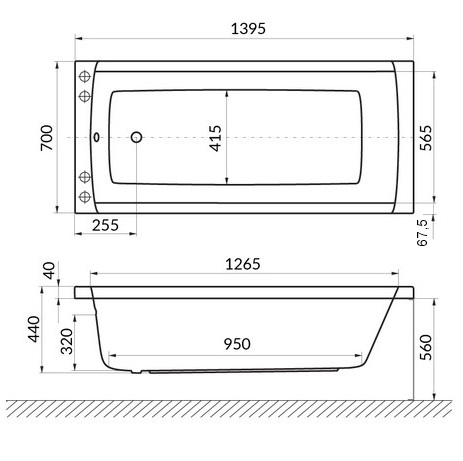 Ванна гидромассажная Excellent Aquaria Smart Nano WAEX.AQU14.SMARTNANO.GL 140x70 (золото), на каркасе, со сливом-переливом