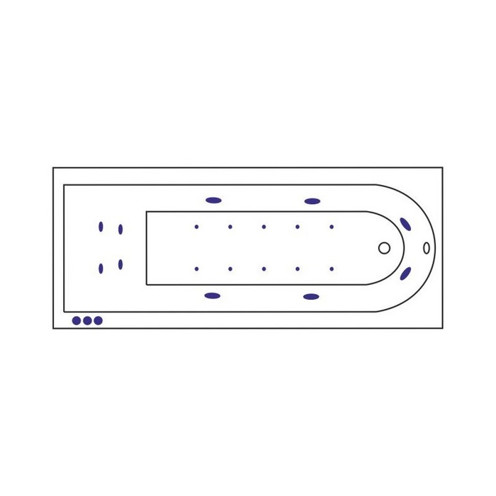 Ванна гидромассажная встраиваемая Excellent Aurum Slim LUX WAEX.AUR18S.LUX.CR 180x80 (белый глянцевый, хром), каркас, слив перелив