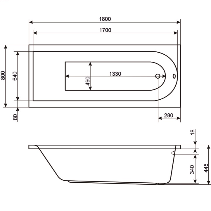 Ванна гидромассажная встраиваемая Excellent Aurum Slim LUX WAEX.AUR18S.LUX.CR 180x80 (белый глянцевый, хром), каркас, слив перелив