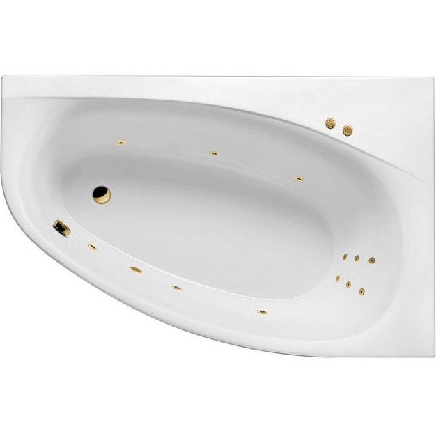 Ванна гидромассажная Excellent Kameleon LINE WAEX.KMP17.LINE.GL 170x110 (белый глянцевый, золотой), каркас, слив-перелив, правая