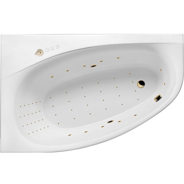 Ванна гидромассажная Excellent Kameleon NANO WAEX.KML17.NANO.GL 170x110 (белый глянцевый, золотой), каркас, слив-перелив, левая