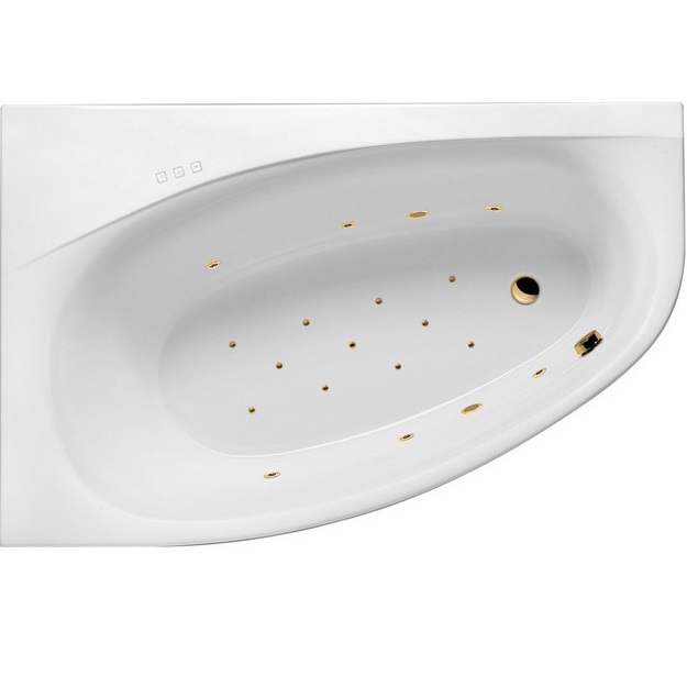 Ванна гидромассажная Excellent Kameleon RELAX WAEX.KML17.RELAX.GL 170x110 (белый глянцевый, золотой), каркас, слив- перелив, левая