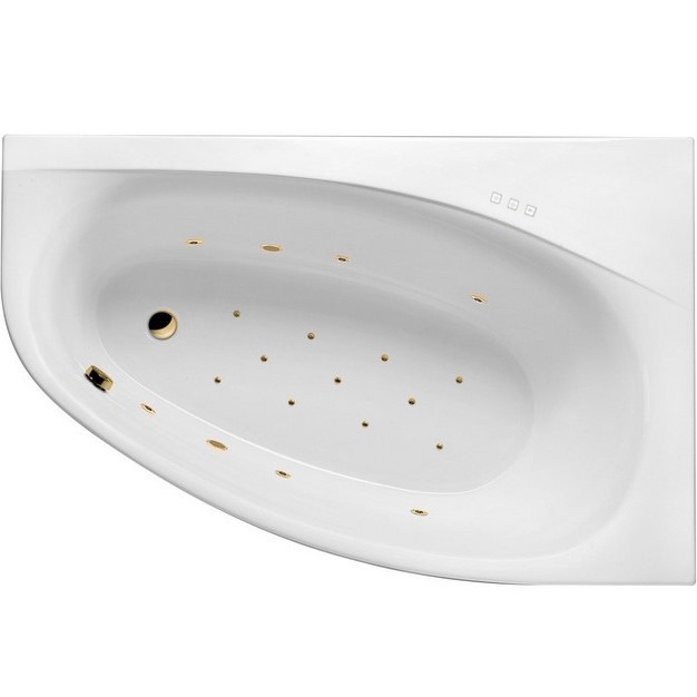 Ванна гидромассажная Excellent Kameleon RELAX WAEX.KMP17.RELAX.GL 170x110 (белый глянцевый, золотой), каркас, слив- перелив, правая