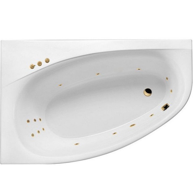 Ванна гидромассажная Excellent Kameleon SMART WAEX.KML17.SMART.GL 170x110 (белый глянцевый, золотой), каркас, слив-перелив, левая