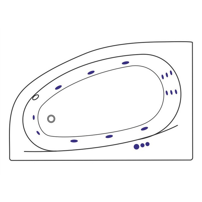 Ванна гидромассажная Excellent Kameleon SMART WAEX.KML17.SMART.BR 170x110 (белый глянцевый, бронза), каркас, слив-перелив, левая 