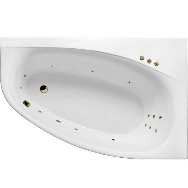 Ванна гидромассажная Excellent Kameleon SMART WAEX.KMP17.SMART.BR 170x110 (белый глянцевый, бронза), каркас, слив-перелив, правая