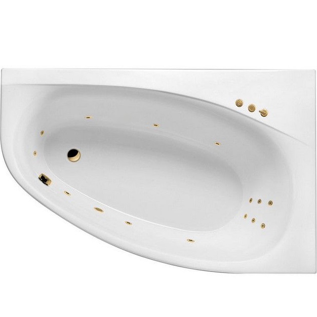 Ванна гидромассажная Excellent Kameleon SMART WAEX.KMP17.SMART.GL 170x110 (белый глянцевый, золотой), каркас, слив-перелив, правая