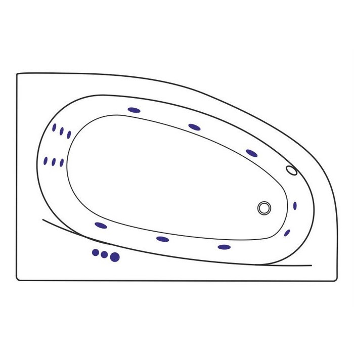 Ванна гидромассажная Excellent Kameleon SMART WAEX.KMP17.SMART.WH 170x110 (белый глянцевый), каркас, слив-перелив, правая