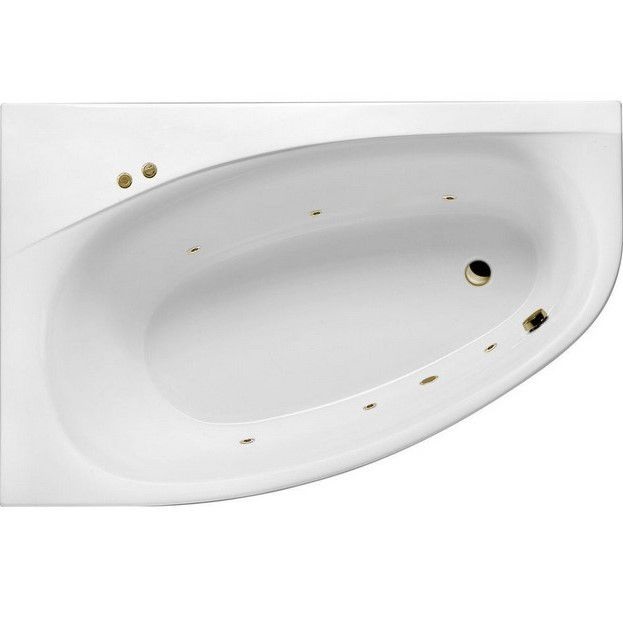 Ванна гидромассажная Excellent Kameleon SOFT WAEX.KML17.SOFT.BR 170x110 (белый глянцевый, бронза), каркас, слив-перелив, левая