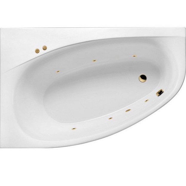 Ванна гидромассажная Excellent Kameleon SOFT WAEX.KML17.SOFT.GL 170x110 (белый глянцевый, золотой), каркас, слив-перелив, левая