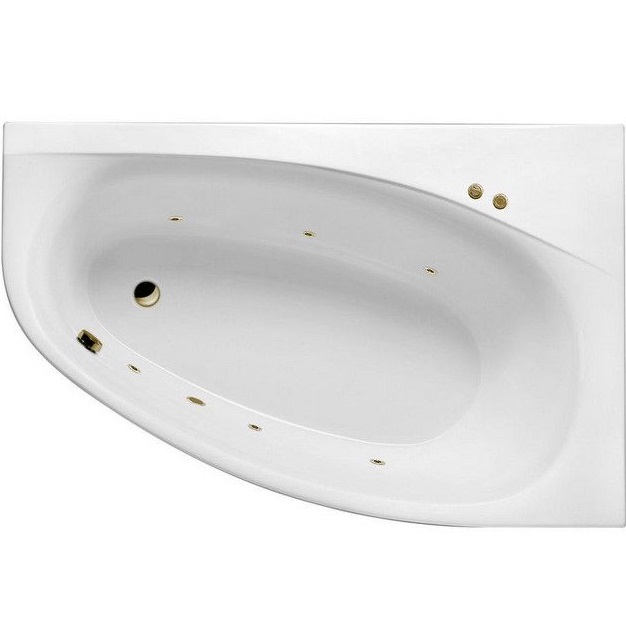 Ванна гидромассажная Excellent Kameleon SOFT WAEX.KMP17.SOFT.BR 170x110 (белый глянцевый, бронза), каркас, слив-перелив, правая