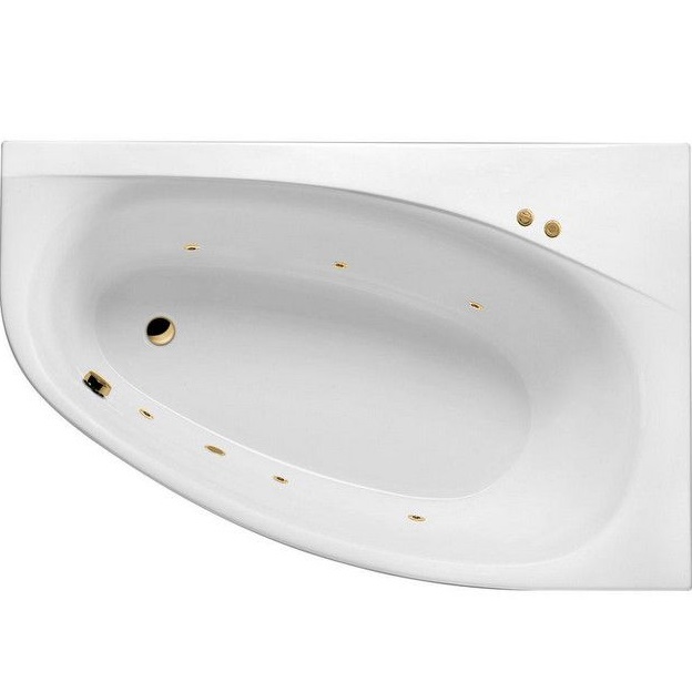 Ванна гидромассажная Excellent Kameleon SOFT WAEX.KMP17.SOFT.GL 170x110 (белый глянцевый, золотой), каркас, слив-перелив, правая