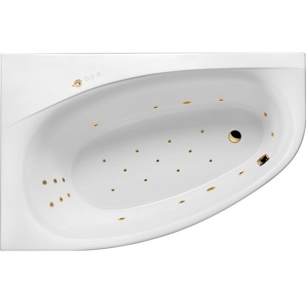 Ванна гидромассажная Excellent Kameleon ULTRA WAEX.KML17.ULTRA.GL 170x110 (белый глянцевый, золотой), каркас, слив-перелив, левая