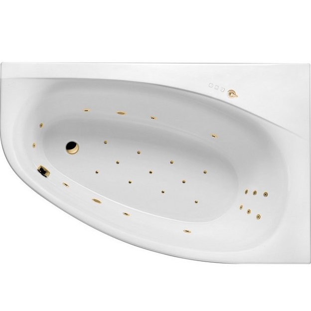 Ванна гидромассажная Excellent Kameleon ULTRA WAEX.KMP17.ULTRA.GL 170x110 (белый глянцевый, золотой), каркас, слив-перелив, правая