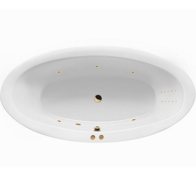 Ванна гидромассажная Excellent Lumina LINE NANO WAEX.LUM19.LINENANO.GL 190x95 (белый глянцевый, золотой), каркас, слив-перелив