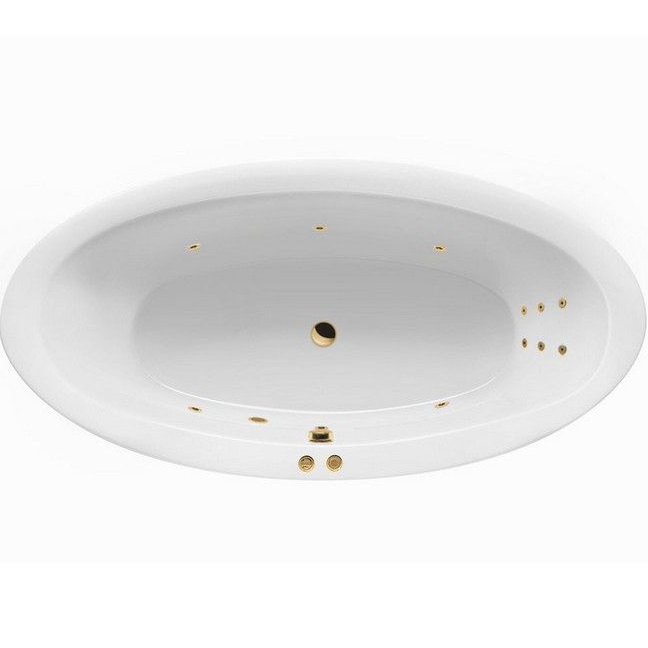 Ванна гидромассажная Excellent Lumina LINE WAEX.LUM19.LINE.GL 190x95 (белый глянцевый, золотой), каркас, слив-перелив