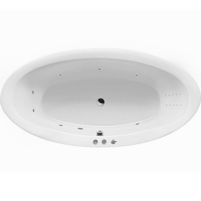 Ванна гидромассажная Excellent Lumina SMART NANO WAEX.LUM19.SMARTNANO.CR 190x95 (белый глянцевый, хром), каркас, слив-перелив