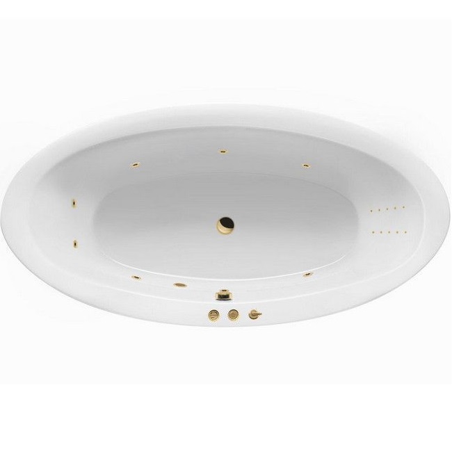 Ванна гидромассажная Excellent Lumina SMART NANO WAEX.LUM19.SMARTNANO.GL 190x95 (белый глянцевый, золотой), каркас, слив-перелив