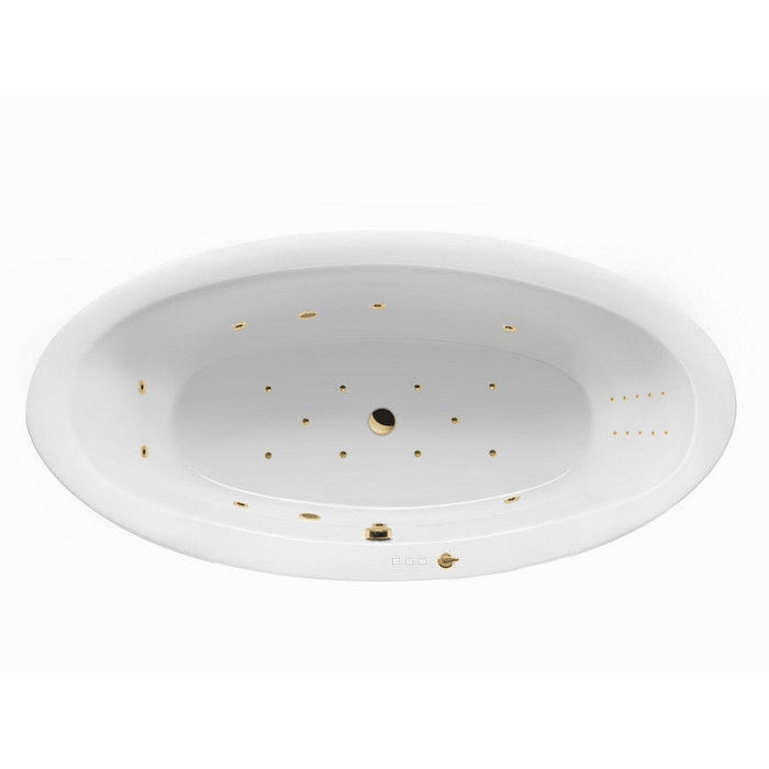 Ванна гидромассажная Excellent Lumina ULTRANANO WAEX.LUM19.ULTRANANO.GL 190x95 (белый глянцевый, золотой), каркас, слив-перелив