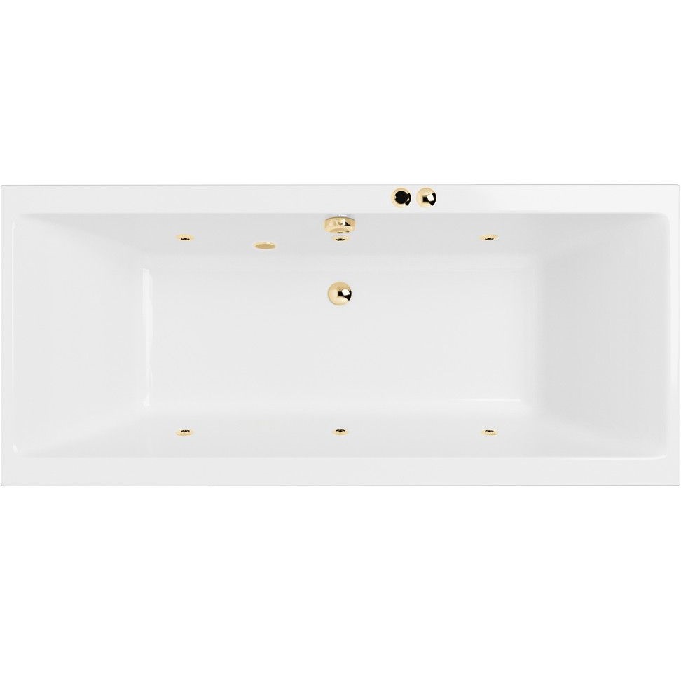 Ванна гидромассажная Excellent Pryzmat Slim SOFT WAEX.PRY16S.SOFT.GL 160x75 (белый глянцевый, золотой), каркас, слив-перелив