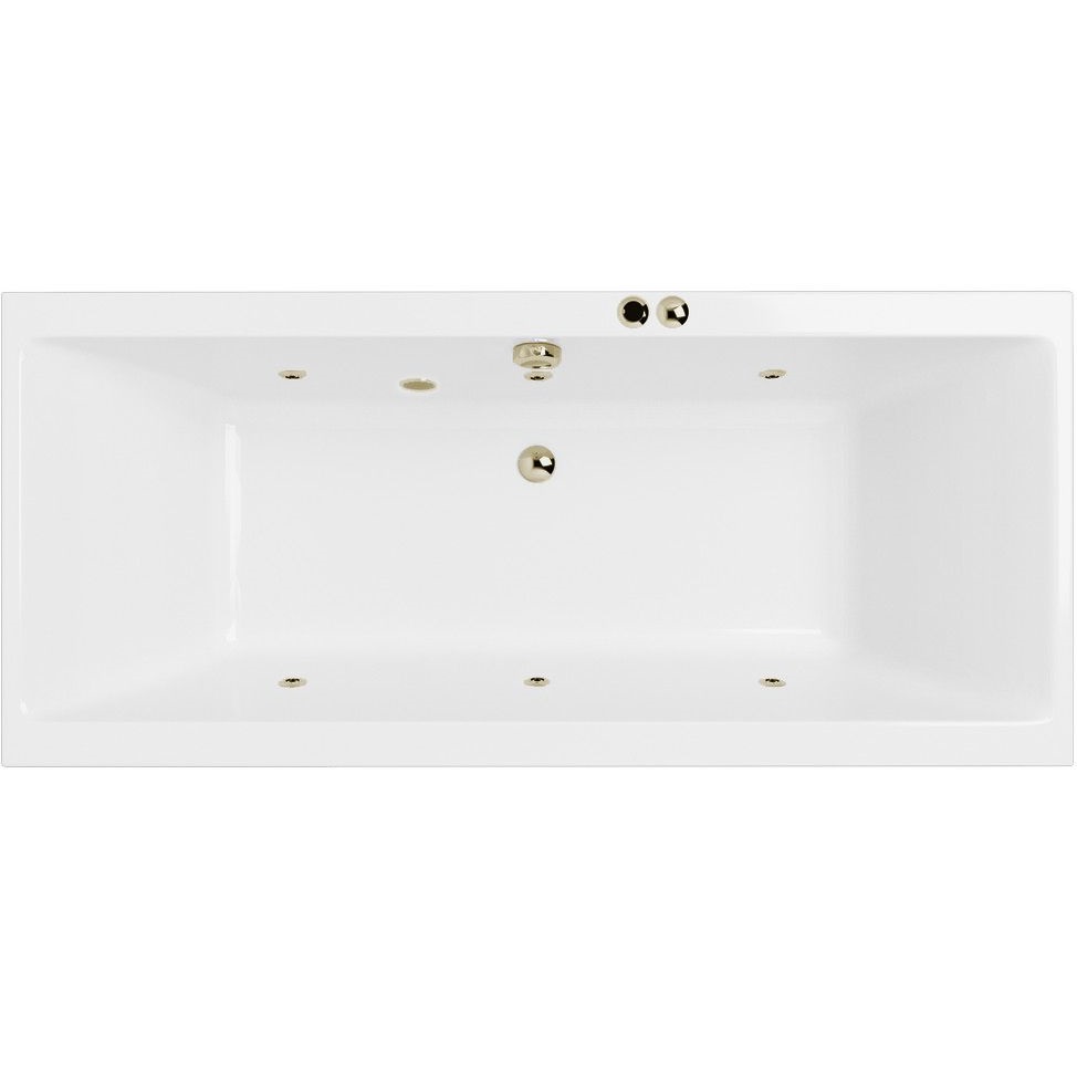 Ванна гидромассажная Excellent Pryzmat Slim SOFT WAEX.PRY18S.SOFT.BR 180x80 (белый глянцевый, бронза), каркас, слив-перелив